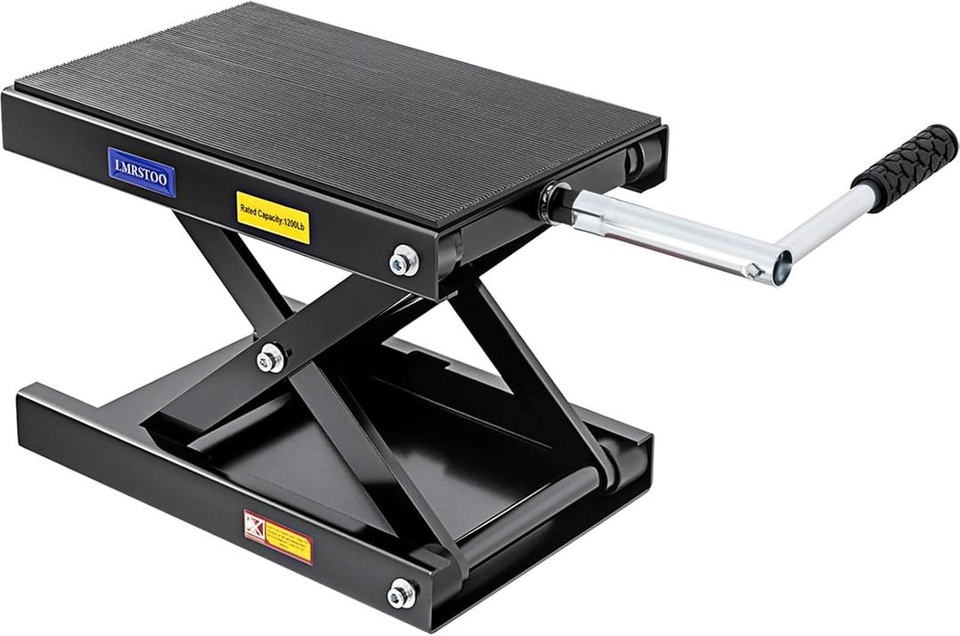 1200 LBS Motorcycle Jack, Motorcycle Lift Stand for Dirt Bike ATV,Scissor Jack with Crank Handle and Breaker Bar