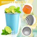 Lallisa 8 Pack Stainless Steel Cups 16 oz Pint Tumbler Colorful Stackable Pint Cups Metal Drinking Glasses for Kids Birthday Adults Coffee Beer Bar Home Travel Outdoor Camping, Unbreakable