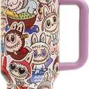 40 oz Tumbler with Handle and Flip Straw Lid, Cup Holder Friendly Insulated Stainless Steel Travel Mug, Gifts for Women & Men
