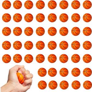 WELLVO Basketballs Party Favors 36 Pack Mini Basketball Stress Balls Relief Toys Foam Sports Balls for Kids Goodie Bag Stuffers Classroom Prizes Football Party Decorations(1.6 inch)