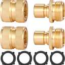 3/4 Inch Brass Garden Hose Fitting Quick Connector Male and Female Set, 2 Set