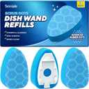 Scrub Dots Dishwand Refills Sponge Heads, Dish Wand Refill, Scrubber Replacement Head, Non Scratch Brush Soap Filled Dispensing Handle,Heavy Duty Dishwashing Pads Dispenser Dishwasher Cleaning