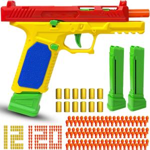Automatic Shell Ejecting Toy Gun Pistol, Soft Bullet Toy Gun for Boys, Education Model Realistic Toy Pistol Shooting Game Toys Gifts Christmas Birthday for Kids 8+