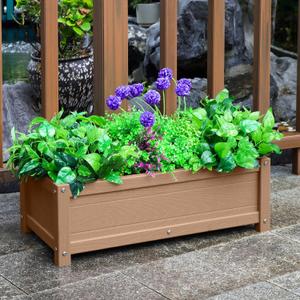 HDPE Raised Garden Box Waterproof,Rot-Resistant and Non-Cracking,Raised Planting Bed for Gardening, for Yard,Lawn,Patio,Outdoor Above Ground Garden Bed Box (Brown)