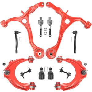 Front End 12pc Suspension Kit for 2003-2007 Honda Accord & 2004-2008 Acura TSX, Upper & Lower Control Arms, Ball Joints, Inner & Outer Tie Rod Ends, Sway Bar Links, Replacement Assembly