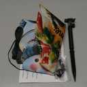 Lighted Christmas Garden Flag 22x13, 8 Modes Double Sided Solar Christmas Decorations Outdoor LED Navidad Flag, Yard Decorations for Xmas Patio Lawn Porch (Snowman Multicolor)