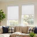 No-Drill Motorized Blinds with Remote Control, Rechargeable Smart Blackout Electric Shades for Windows, Electric Automatic Wireless Cordless Operation (White,35" W*72" H)