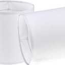 Set of 2 White Tall Linen Drum Lamp Shades Modern Lamp Shade 9.8" Top x 9.8" Bottom x 10.8" High (Spider) Medium Lampshade for Table & Beside Lamp - Lampshades Replacement By GO&SO