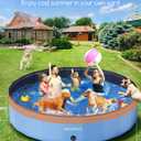 Meowant Extra Large Dog Pool Foldable 120'', Hard Plastic Dog Swimming Pools Kiddie Pool, Collapsible Dogs Pet Bath Pools, Portable Deep Dogs (7XL-120'' × 20'')