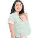 KeaBabies Baby Wrap Carrier - All in 1 Original Baby Carrier Newborn to Toddler Sling, Easy to Wear, Hands Free Bonding, Lightweight, Breathable Infant Wraps (Light Mint) (One Size (Pack of 1))