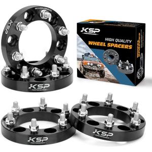 6X5.5 Wheel Spacers, KSP Forged 1"(25mm) 6x139.7mm to 6x139.7mm Thread Pitch M12x1.5 Hub Bore 108mm Adapters for Tacoma 2005-2023, 4Runner Tundra FJ Land Cruiser Black, Not Hubcentric (Dark)