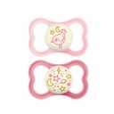 MAM Supreme Night Baby Pacifier, for Sensitive Skin, Patented Nipple, 16+ Months, Girl, 2 Count (Pack of 1)