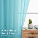 OVZME Sheer Curtains 84 Inches Long 2 Panels Set, Light Filtering Transparent Lightweight Soft Window Treatment Panels for Study Room Living Room Guest Room, Each 42W x 84L Inches, Aqua