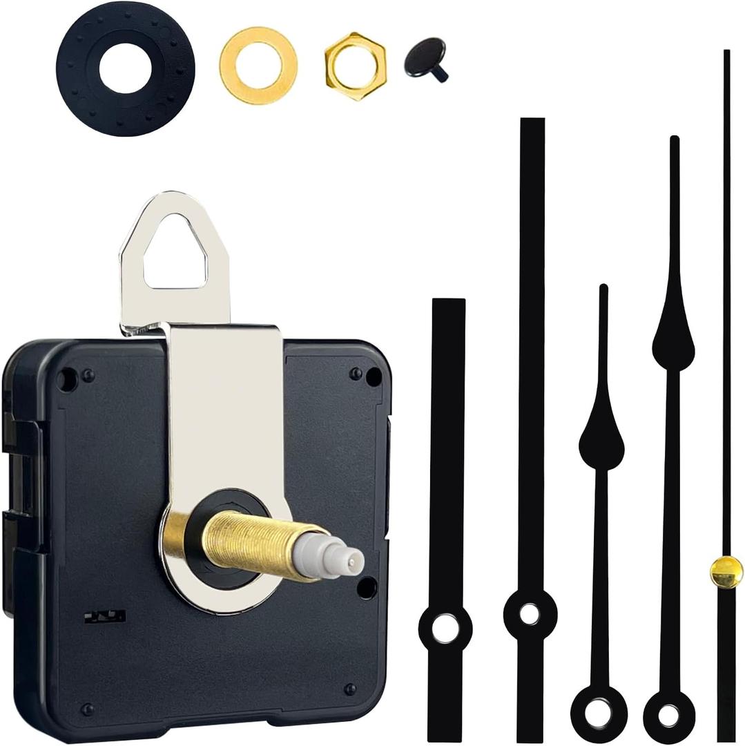31mm Quartz Long Shaft Clock Movement DIY Wall Clock Movement Mechanism Clock Repair Kit Replacement (Shaft Length 1-1/5 inch,2 Pair Hands)
