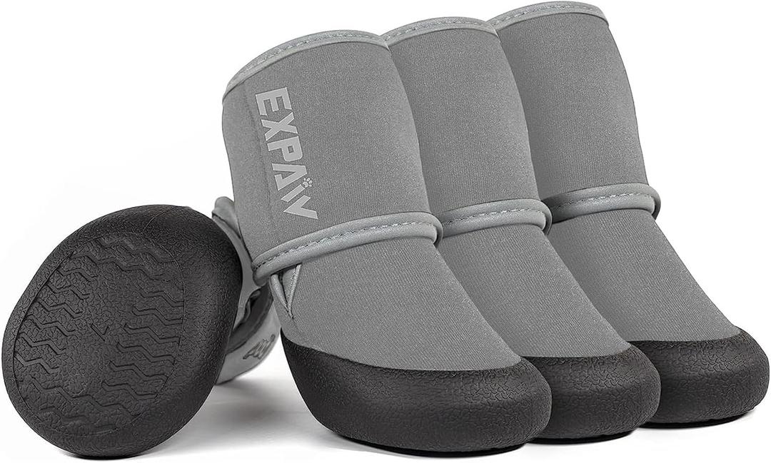 EXPAWLORER Waterproof Dog Shoes for Small Medium Large Dogs, Dog Shoes for Hot Pavement, Hiking Walking, Reflective Dog Booties for Outdoor Snow Rain Days, Anti-Slip Dog Boots & Paw Protectors (XXL)