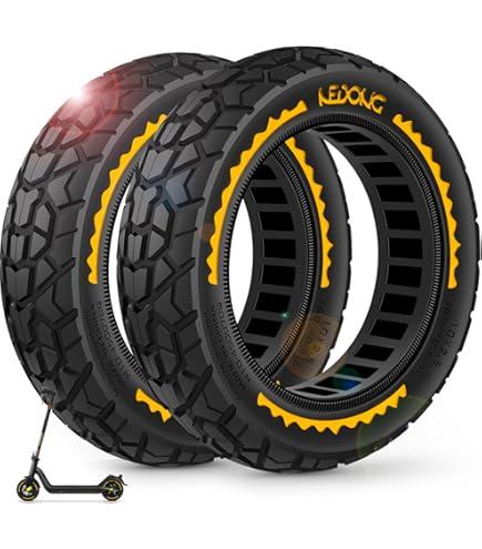 BANGTING 2PCS 60/ 70-6.5 Scooter Tire Tubeless, 10x2.5 inch Front or Rear Replacement Solid Tires, 10x2.5-6.5 Rubber Tire for Segway Max G30/ G30D/ G30E/ G30E/ G30LP/ G30D II (Yellow)