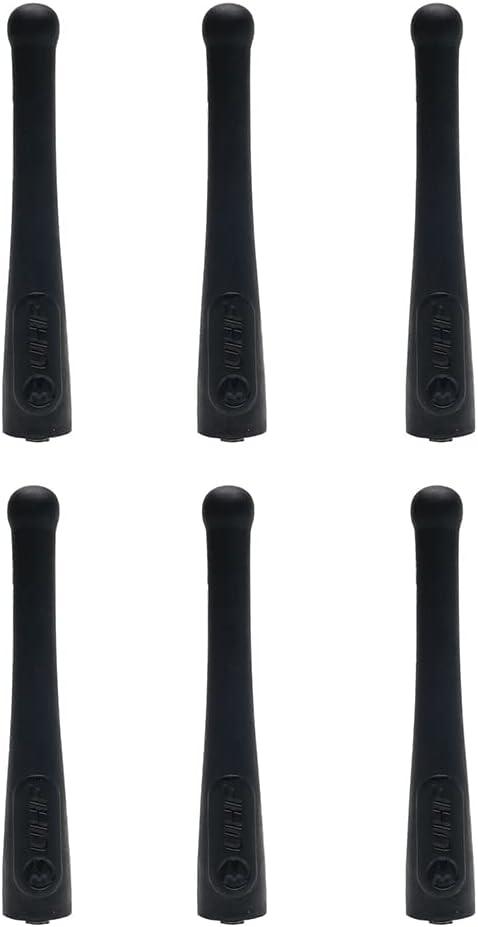 UHF 403-470 MHz Stubby Antenna Compatible for Motorola XPR6100 XPR6350 XPR6550 XPR6300 XPR6500 DP3400 DP3600 DGP4150 DGP6150 Walkie Talkie Two Way Radio 6Pack (Black2)