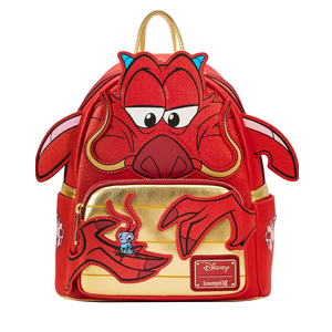 Loungefly Disney Mulan 25th Anniversary Mushu Glitter Cosplay Mini Backpack