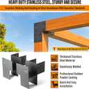 4 Pack Heavy Duty 6x6 (Actual 5.5"x5.5") Stainless Steel Corner Post Caps Tie Bracket , Fit Connecting Wood Gazebo, Deck Patio Post and Wood Beams Bracket (Dark Ggray)