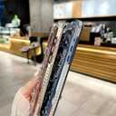 YTanazing Cute Glitter Bling Flower Case for iPhone 16 Pro Max,Luxury Diamond Glitter Rhinestone 3D Floral Women Girls and Sparkly Shiny Slim Shockproof Case for iPhone 16 Pro Max, Silver