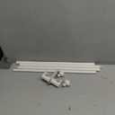 KAMANINA White Curtain Rod No Drilling 32 to 58 Inches, 5/8 Inch Adjustable Curtain Rods for Windows with 3M Adhesive Brackets without Drilling