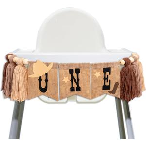 Cowboy One High Chair Banner - My First Rodeo Themed Party Decoration For Baby Boy,1st Birthday Party Highchair Tassels Banner, Cowboy Themed Sign First Birthday Party Decoration Supplies Garland