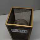 MY SWANKY HOME Contemporary Minimalist Gold Mesh Cage Candle Holders Square Pillar Hurricanes (Small - 10"H)