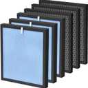 HSP001 Filter Replacement Compatible with HATHASPACE Air Purifier Filters HSP001, 4-in-2 Filtration with H13 True Hepa and Activated Carbon, 3 Pack