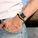 Compatible with Apple Watch Band and Case, Stainless Steel Metal Chain with TPU Cover, Smart-Watch Link Bracelet Strap, Wrist-Band for i-Watch Series 9 8 7 6 5 4 3 2 1 SE, 41mm 40mm 38mm, Gold