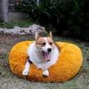 Pet Beds for Medium Dogs Calming Dog Bed 30 Inches Orange Dog Beds for Medium Dogs Washable Anti-Anxiety Dog Bed Medium Size Dog (30.0"L x 30.0"W x 7.0"Th)