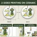 SOL VIBES Christmas Irish Ornament 2025 - Irish Blessing, Irish Cross, Lucky Leprechaun, Gifts for Irish Family Men Women, Green Shamrock Xmas Decoration - Hanging Decor for Christmas Tree