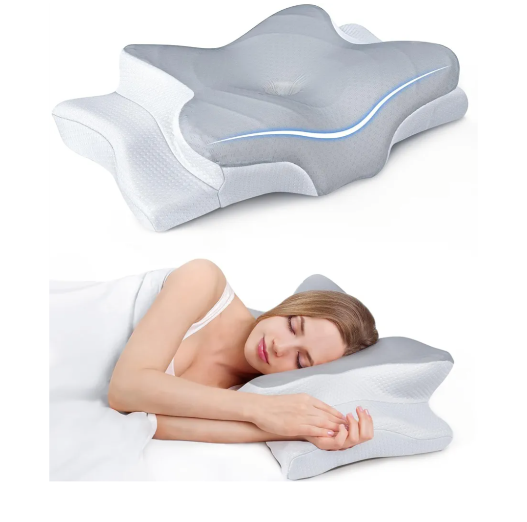 Ultra Pain Relief Cooling Pillow for Neck Support, Adjustable Cervical Pillow Cozy Sleeping, Odorless Ergonomic Contour Memory Foam Pillows, Orthopedic Bed Pillow for Side Back Stomach Sleeper