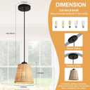3 Pack Mini Rattan Pendant Lights Fixtures,6.54in Hand-Woven Boho Chandelier Rustic Farmhouse Wicker Pendant Hanging Light Fixtures for Kitchen Island Hallway Dining Room