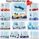 24 Packs Valentines Day Gifts for Kids with Sea Animal Building Blocks, Valentines Day Cards for Kids School Exchange, Bulk Valentines Toys for Boy Girls Classroom