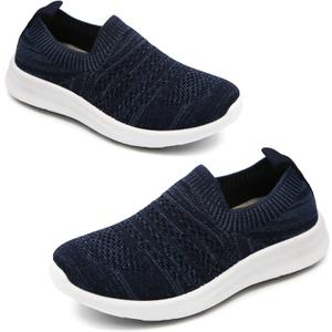 Apawwa Kids Lightweight Slip On Running Shoes - Pink/Blue/Navy/Black Walking Shoes for Toddler/Little Kids/Big Kids