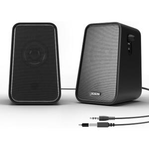 ROSON Computer Speaker, Compact Size Speaker with Headphone Jack, Enhanced Bass and Volume Control, Stereo 2.0 USB Powered 3.5mm Aux Multimedia Speakers for Laptop/Desktop/Tablets/Phone