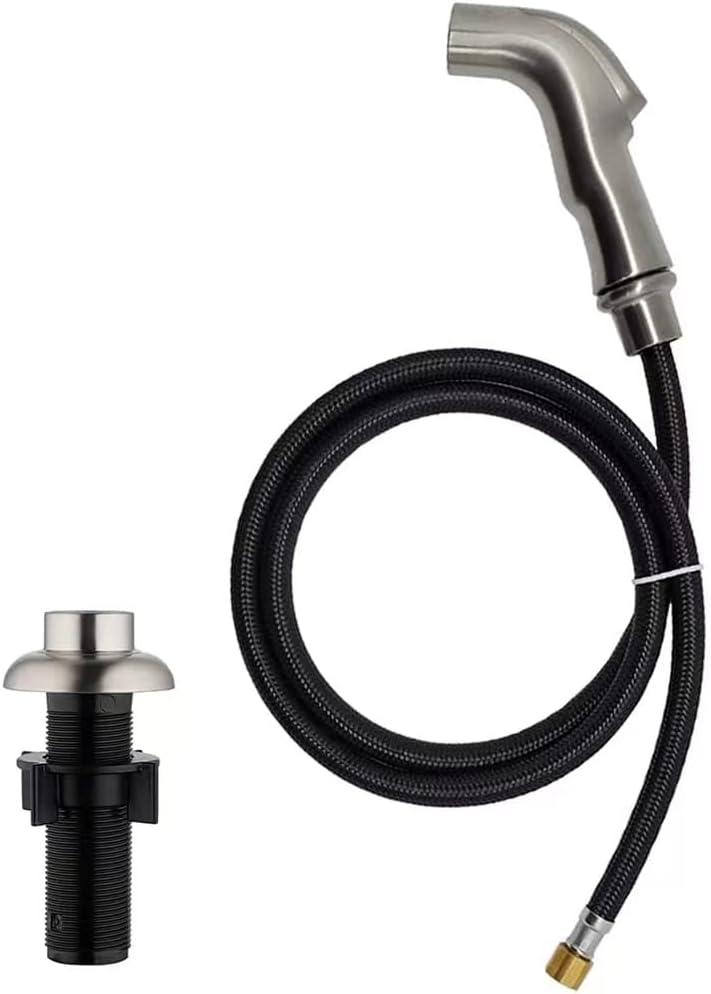 Brushed Nickel Kitchen Sink Sprayer Replacement with Hose and Holder - Side Sprayer for Faucet Brushed Nickel Kitchen Sink Sprayer Replacement with Hose and Holder - Side Sprayer for Faucet