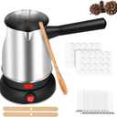 POLYHNIA Candle Making Kit with Wax Melter,Electric Candle Wax Melter for Candle Making, Stainless Steel Wax Melting Pot, 52IN Power Cord,Candle Making Supplies (New Model)