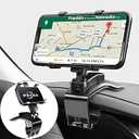 PKYAA Car Dashboard Phone Holder, Rotating Dashboard Clip Cell Phone Holder, 360-Degree Rotation Mobile Clip Stand for 4 to 7 inches Smartphones