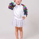 Girls Flip Sequin Jackets Kids Rainbow Sparkle Outwear Toddler Boys Glitter Sleeve Shiny Metallic Coat Birthday (Gray, XXXL)