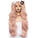 ANOGOL Hair Cap+ ( 2 Bears ) Light Pink Cosplay Wig Long Synthetic Wigs For Women Costume Party Halloween Christamas Wig With Hair Accessory