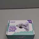 Door Lever Locks (4 Pack) - Prevents Toddlers from Opening Doors - Durable ABS with 3M Adhesive - Easy One-Hand Operation for Adults, No Tools Needed (White)