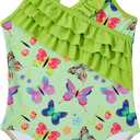 American Trends Girls' Swimwear Girls One Piece Swimsuits Ruffle Kids Bathing Suits for Girls (L)