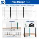 Muzata 12-16ft Side Mount Modular Cable Railing Kit for Decks 42 Inch RW23 | 4 Level Post Kit with Wire Rope & Cable Railing Hardware, No Handrail, Black Cable Railing System, Length Adjustable