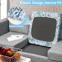 pickyNproud 8Pcs Patio Cushion Covers Stretch Outdoor Couch Cushions Slipcovers Replacement Washable Furniture Protector with Elastic Bottom Sofa Chair Seat Cover, Light Cyan