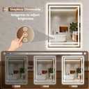 24x32 Inch LED Lighted Bathroom Mirror - Anti-Fog Vanity Mirror with Dimmable Front & Backlit, 3 Color Temp, Smart Memory - Shatterproof HD Glass, IP54 Waterproof Wall Mounted for Makeup Shaving