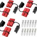 Frienda 6 Pieces 2-4 Gauge 175A Battery Quick Connector 12-36V Disconnect Wire Harness Plug Kit Battery Quick Connector Disconnect Plug for Motor Winch Trailer(175A)
