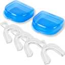 Moldable Teeth Trays for Whitening - 4 Pcs Trays with 2 Pcs Cases - Compatible with Opalescence Teeth Whitening Gel (6 Piece Set)