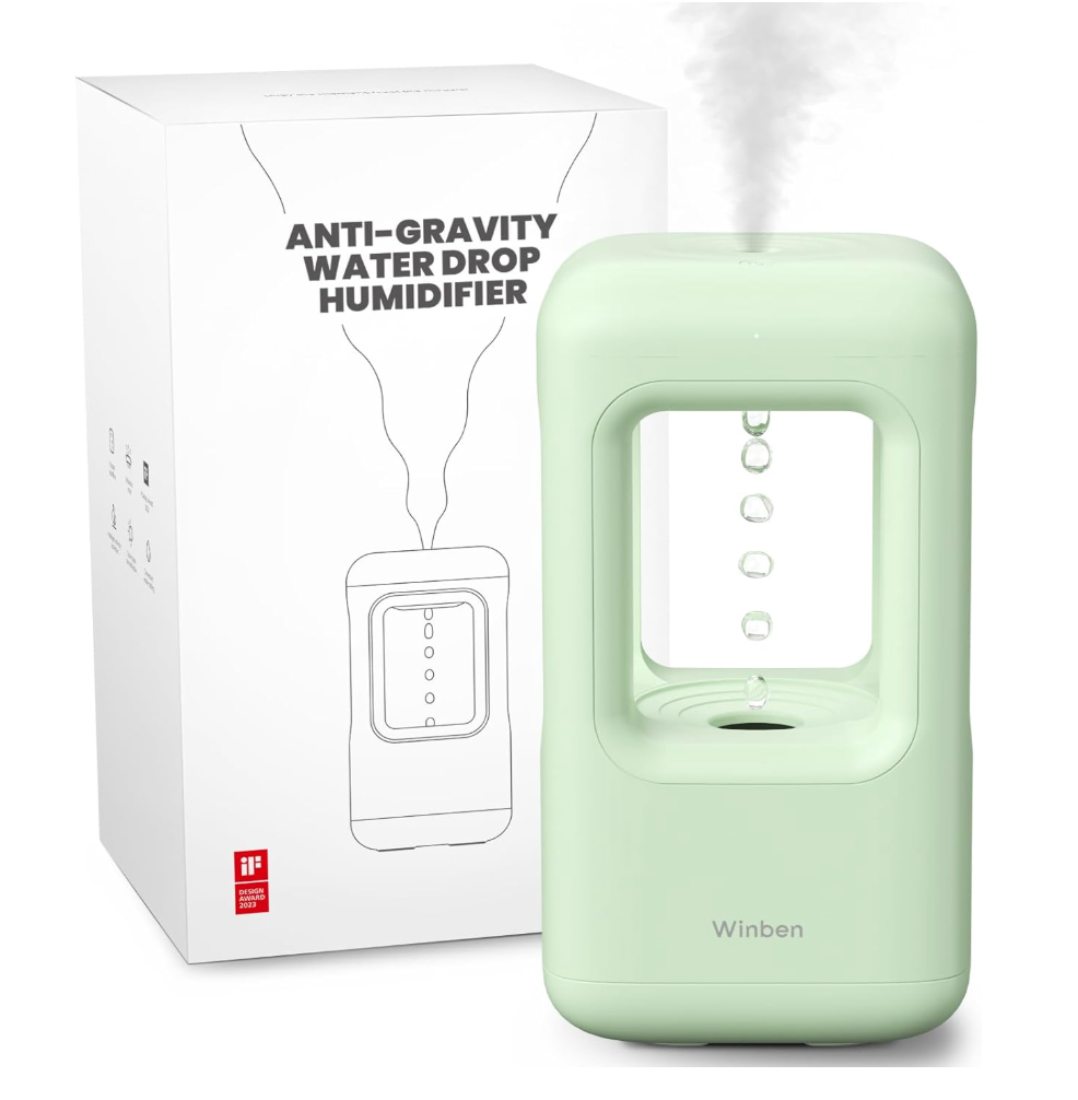 Green Mini Humidifiers for Bedroom & Plants - Small Desktop Humidifier, Portable Cool Mist for Nightstand, Desk, Indoor Plants - Quiet Personal Humidifier (0.6L, Auto Shut-Off)