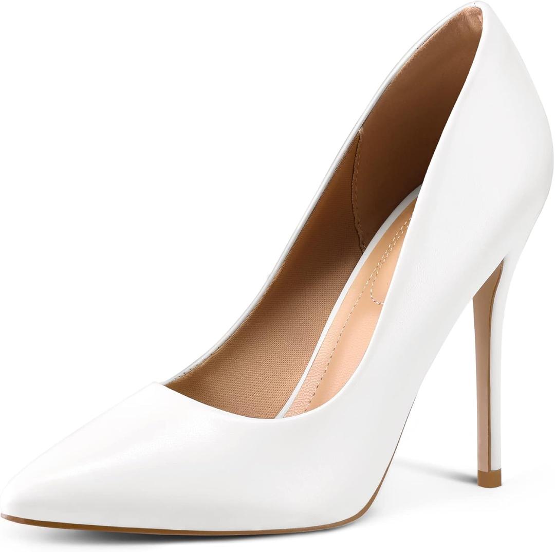 mysoft Women's High Heels Pumps Closed Pointed Toe Stiletto 4IN Heels Dress Wedding Shoes (6)